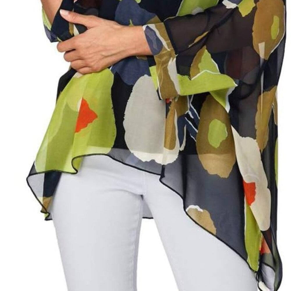 Women Summer Floral Print Boho Beach Cover ups black - Picture 4 of 4